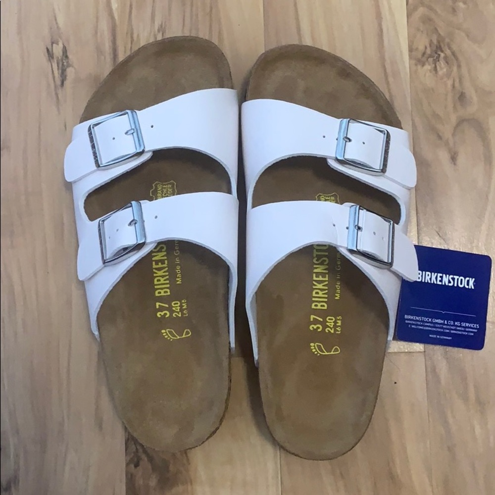 New with Tags white Birkenstocks size 37